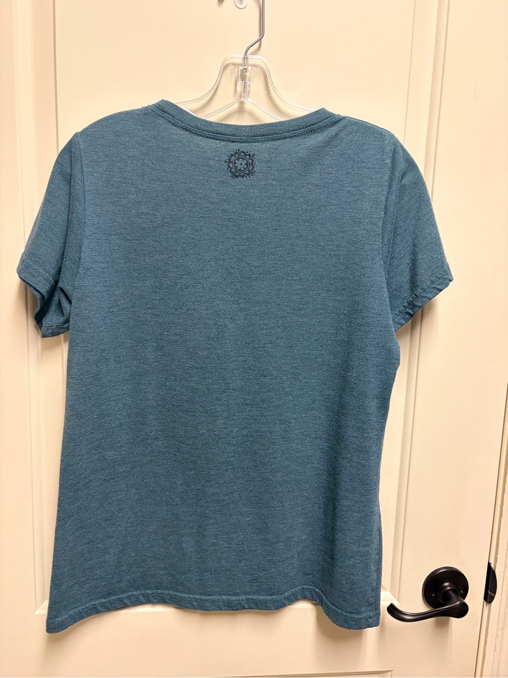 NATURAL LIFE Heather Teal Graphic Tee with Floral Accent - Picture 2 of 4